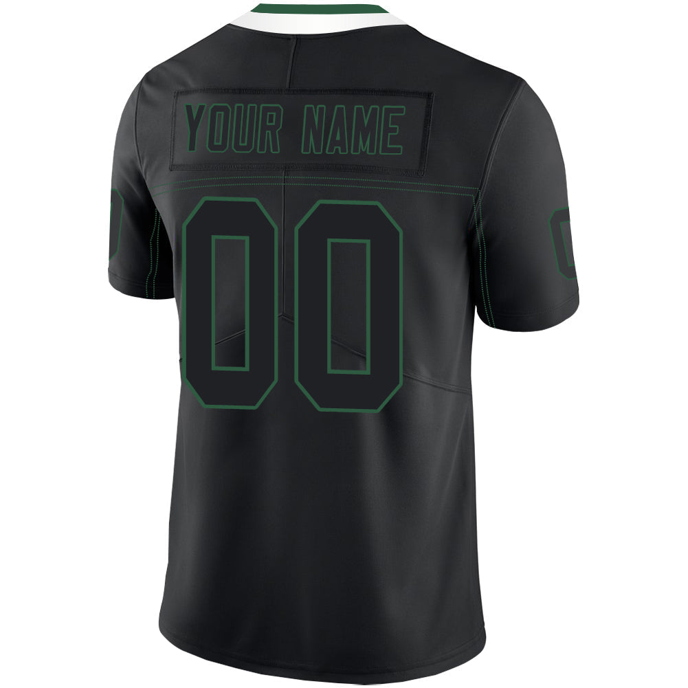 Custom Black NYJ Football Shirt Top