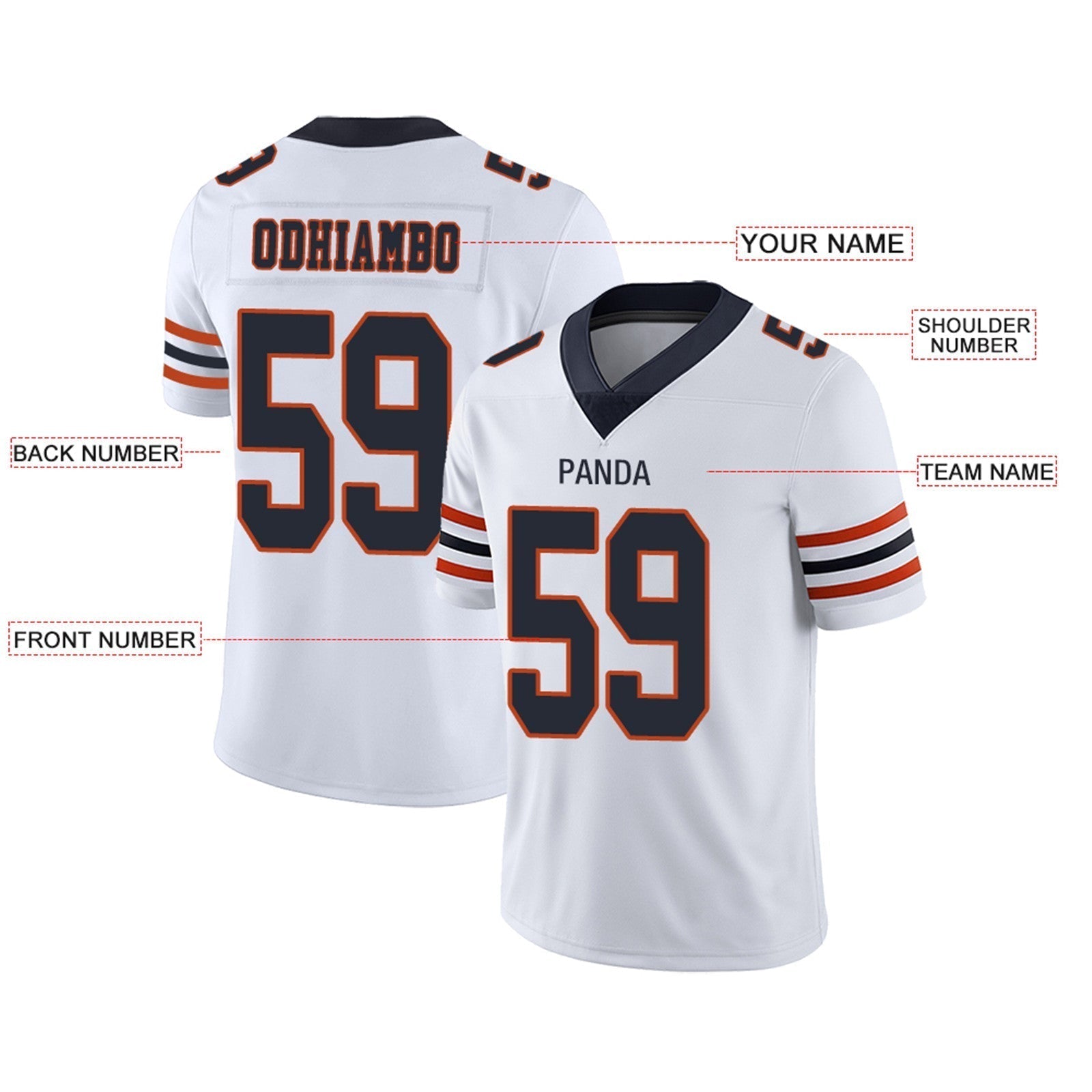Custom Navy CHI Football Shirt Top