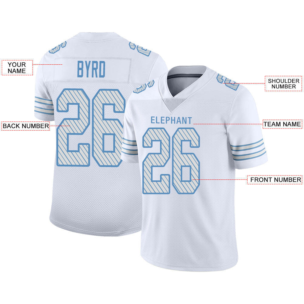 Custom White BUF Football Shirt Top