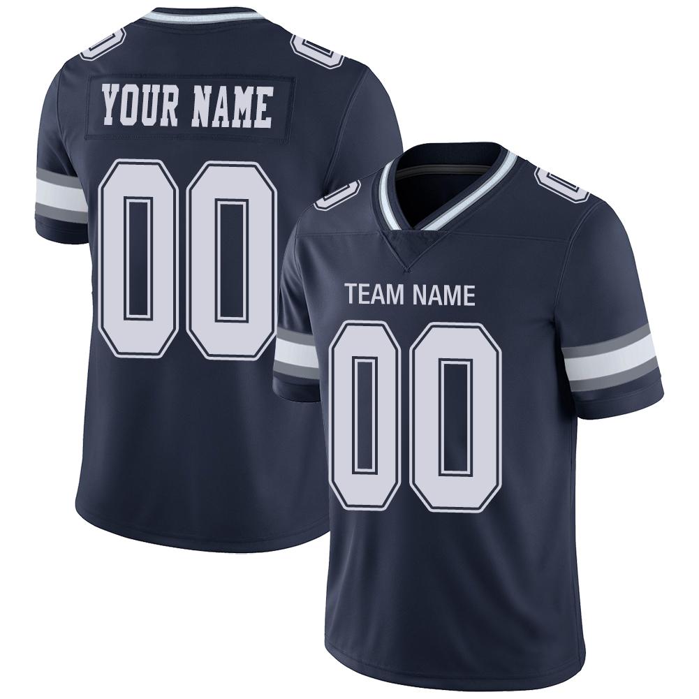 Custom Navy DAL Football Shirt Top
