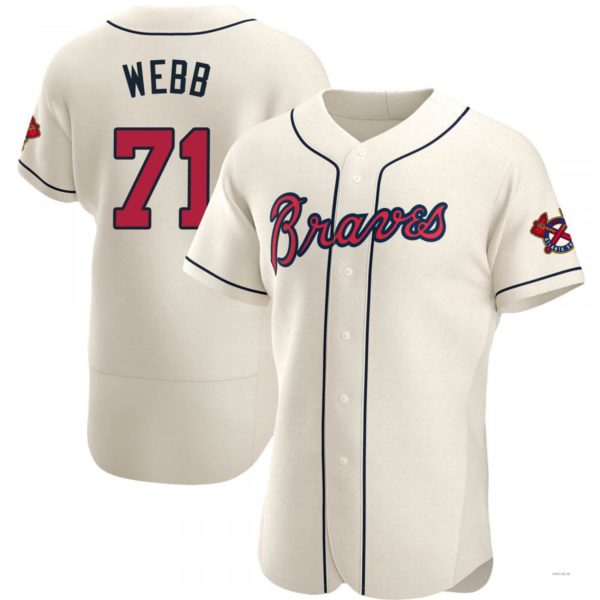 Custom #71 Cream ATL Baseball Shirt Top
