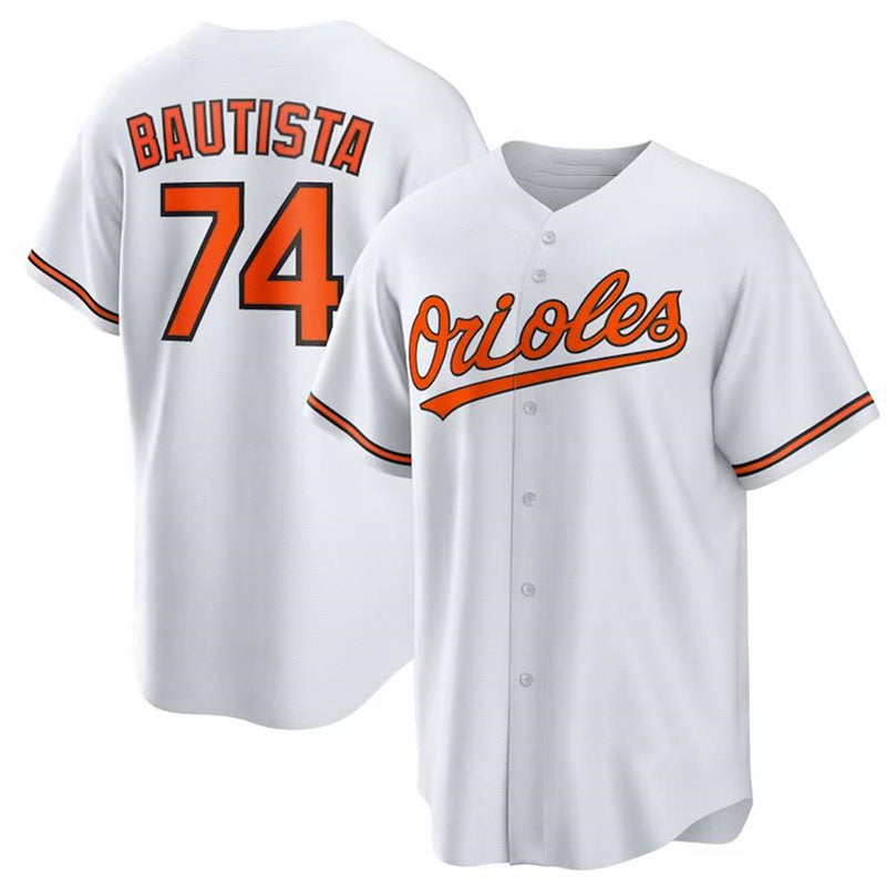 Custom #74 White BAL Baseball Shirt Top
