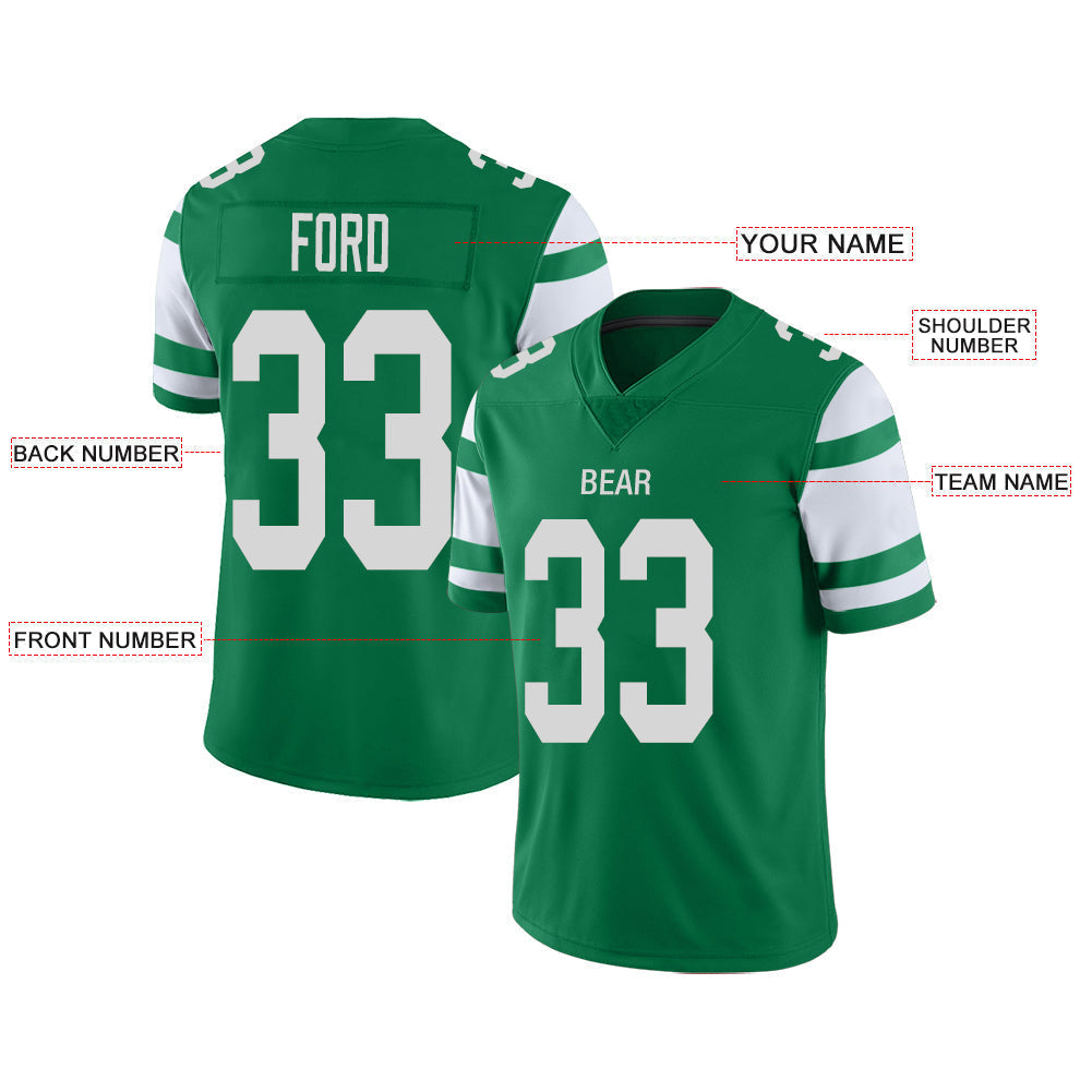 Custom Green NYJ Football Shirt Top