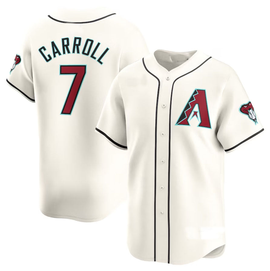 Custom #7 White ARI Baseball Shirt Top