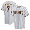 Custom #7 White 2024 SD Baseball Shirt Top