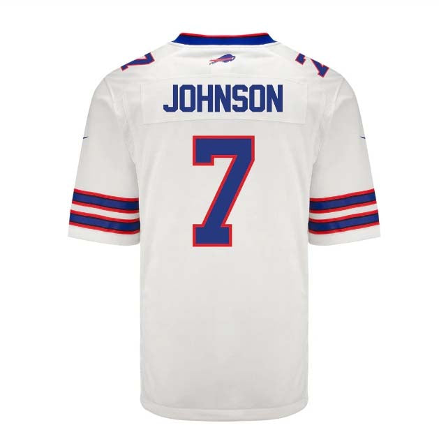 Custom #7 White BUF Football Shirt Top