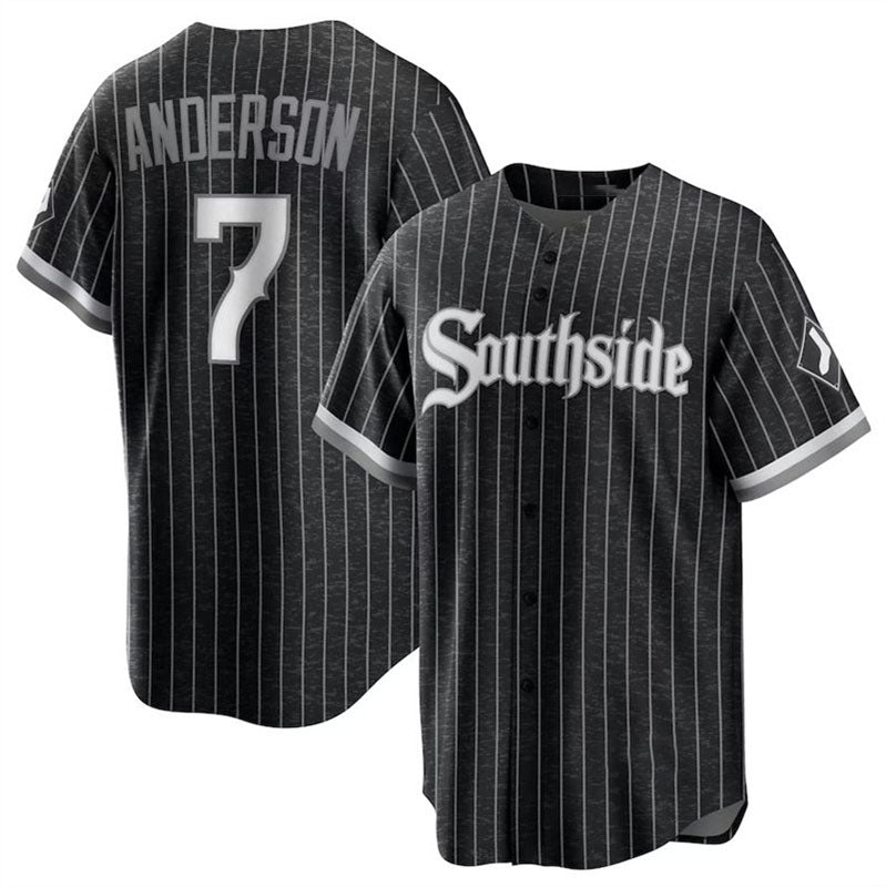 Custom #7 Black City Connect CWS Baseball Shirt Top