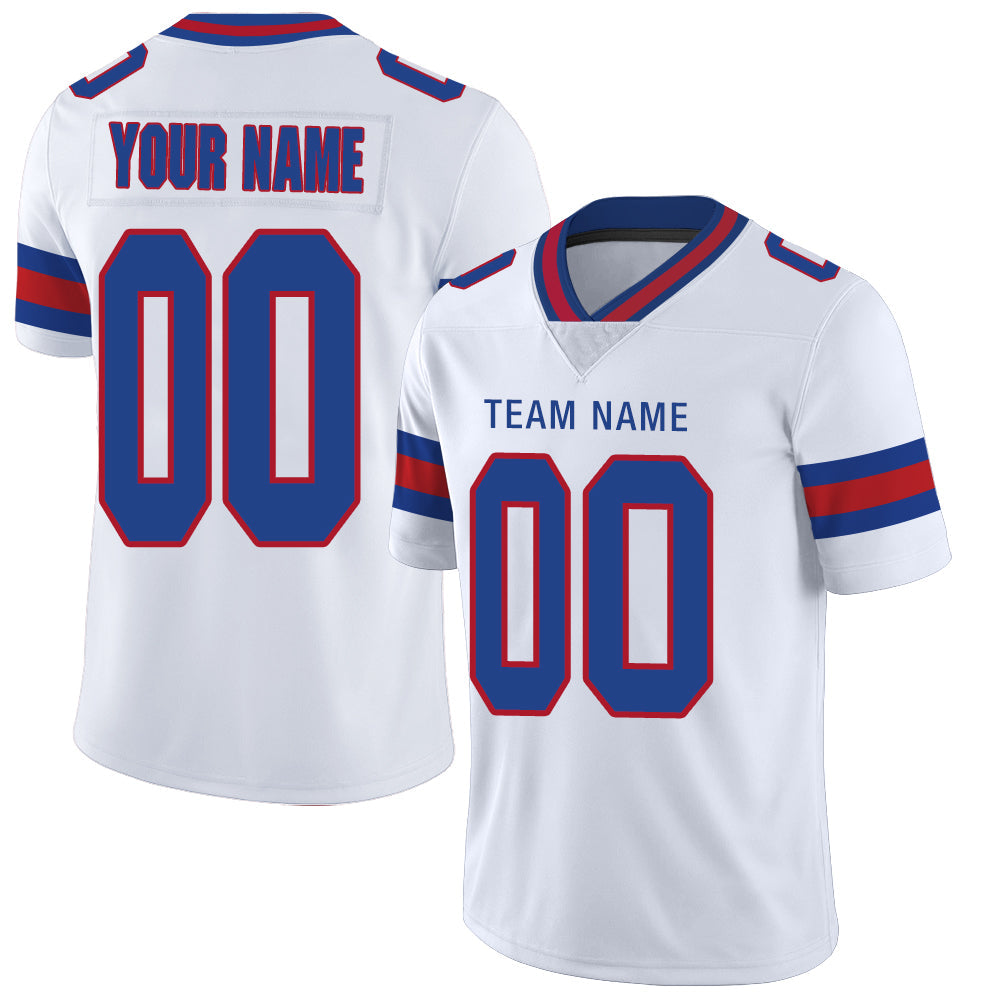 Custom White NYJ Football Shirt Top