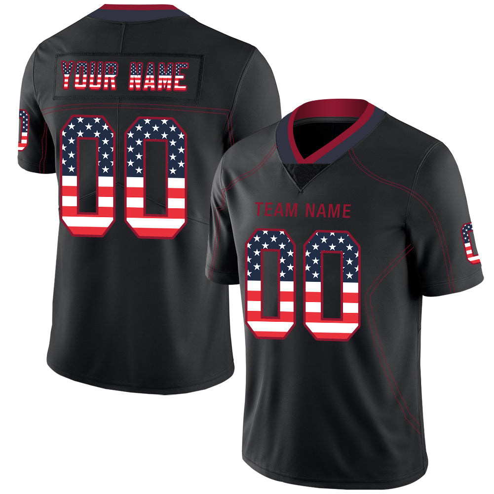 Custom Black HOU Football Shirt Top