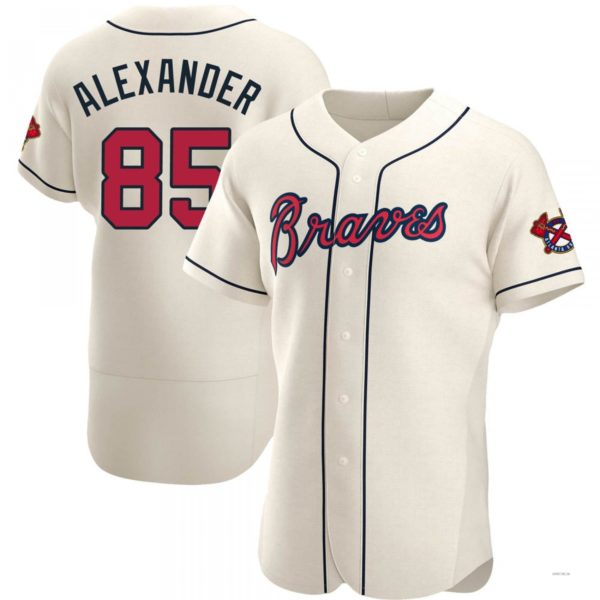Custom #85 Cream ATL Baseball Shirt Top