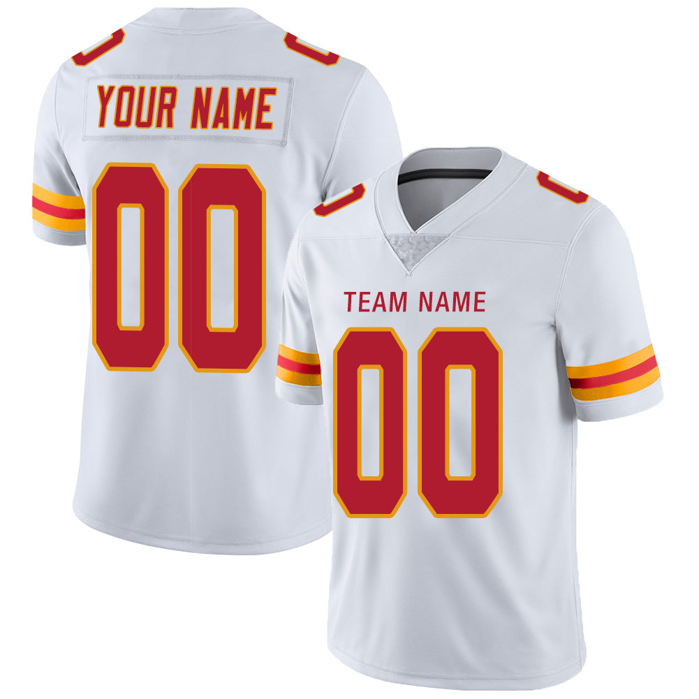 Custom White KC Football Shirt Top