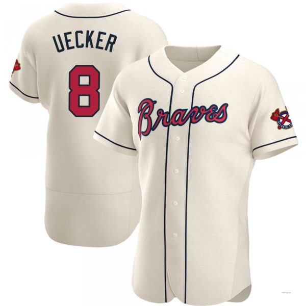 Custom #8 Cream ATL Baseball Shirt Top