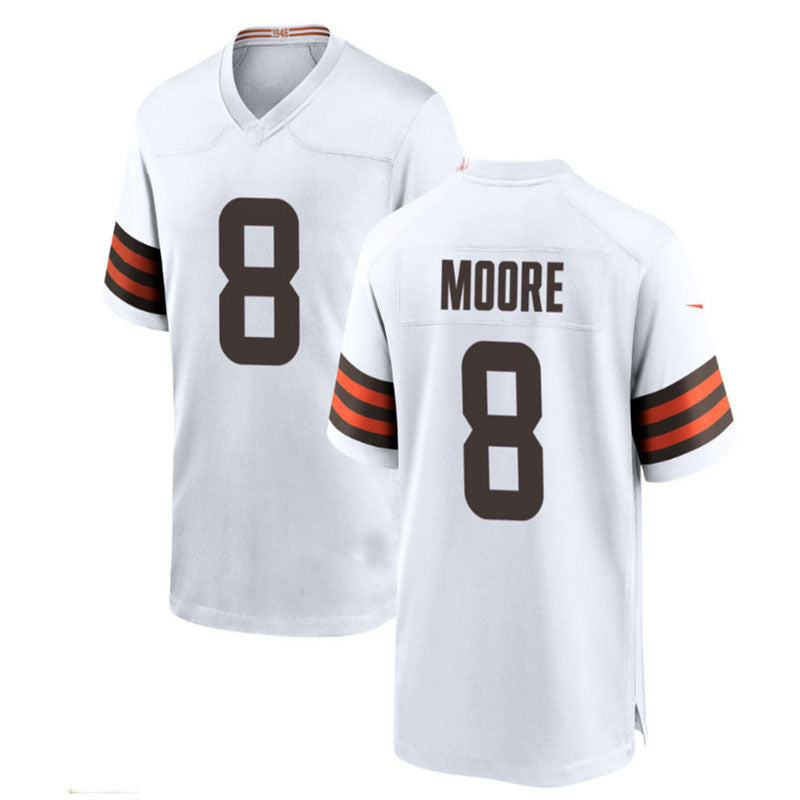 Custom #8 White CLE Football Shirt Top