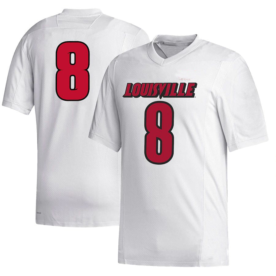 Custom #8 White College Shirt Top