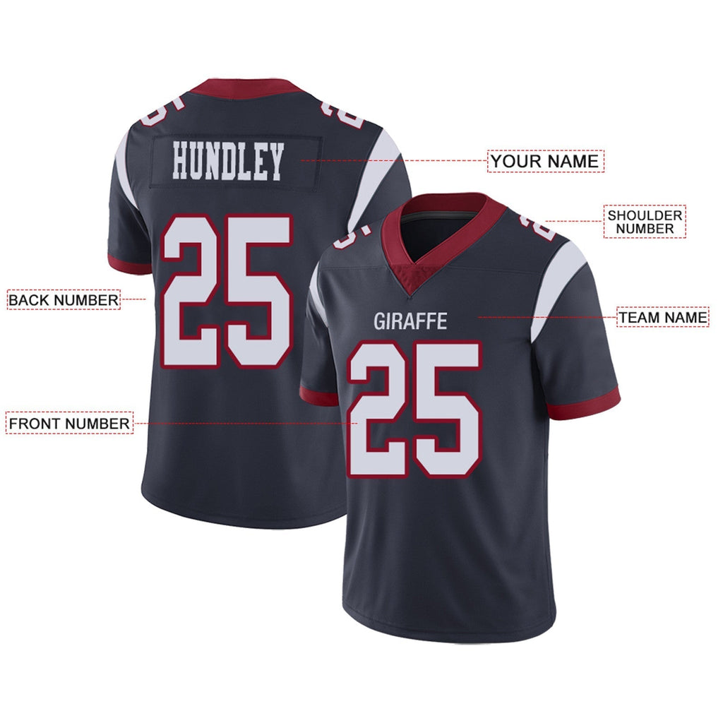 Custom Navy HOU Football Shirt Top