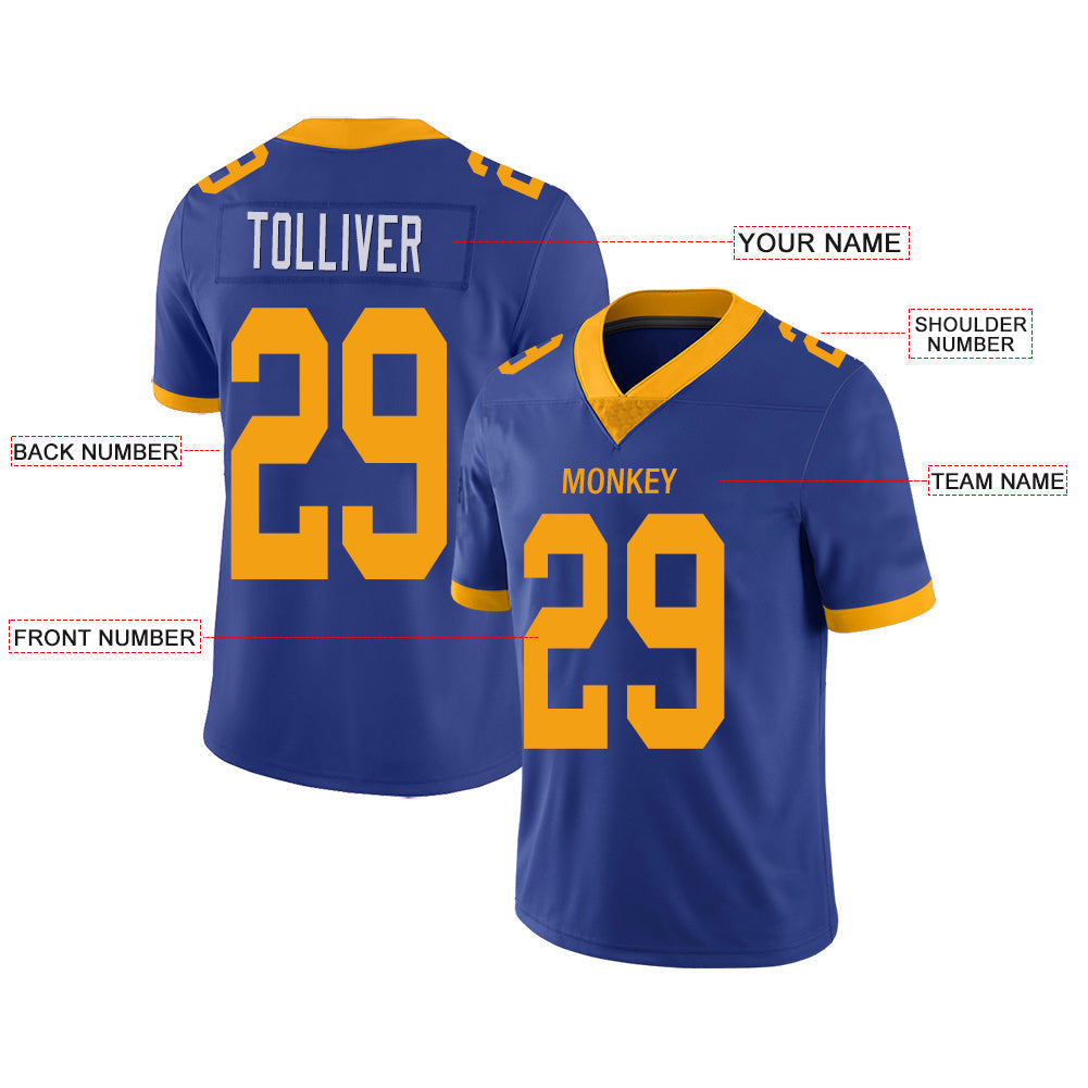 Custom Powder Blue LAC Football Shirt Top