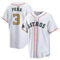 Custom #3 White 2023 HOU Baseball Shirt Top