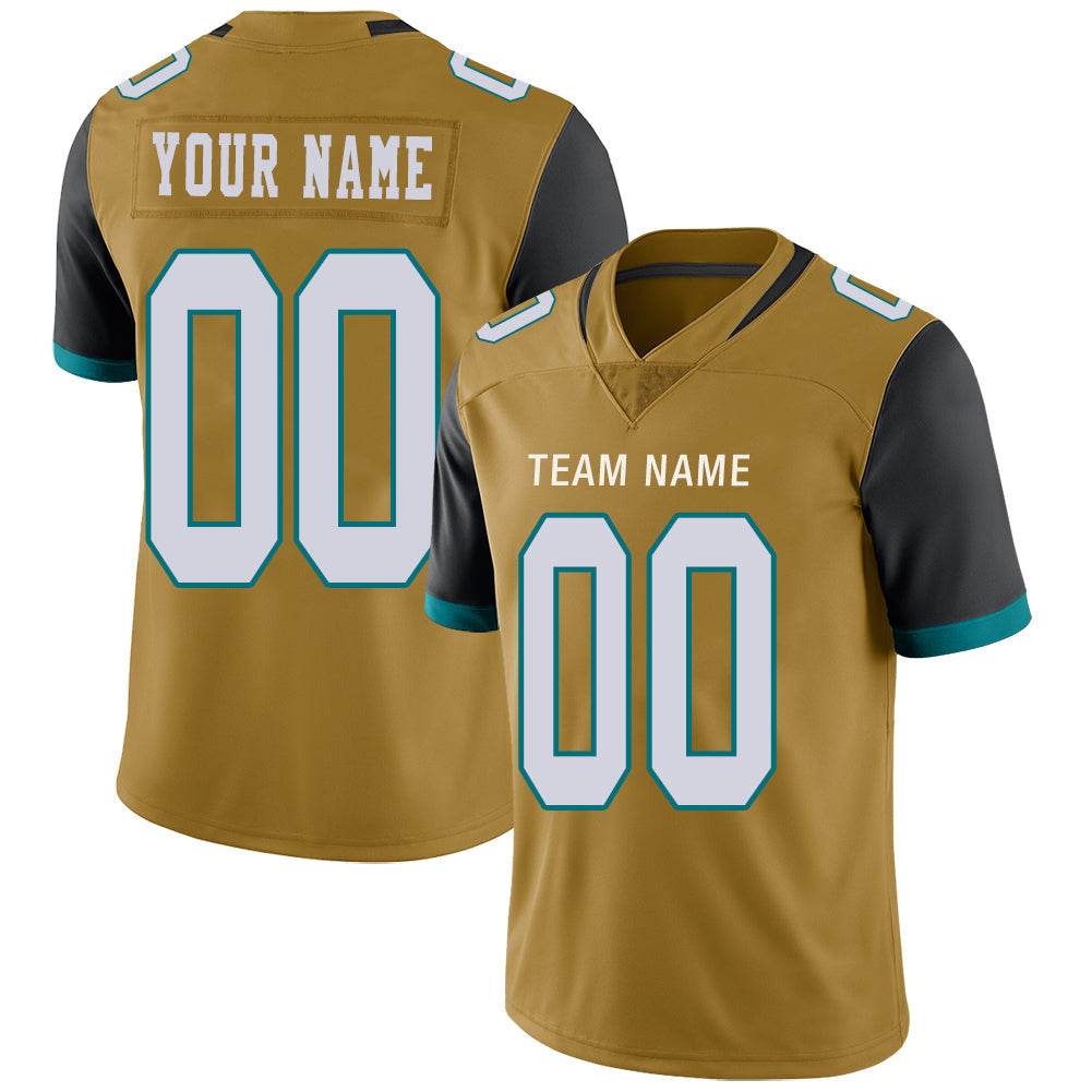 Custom Gold JAX Football Shirt Top