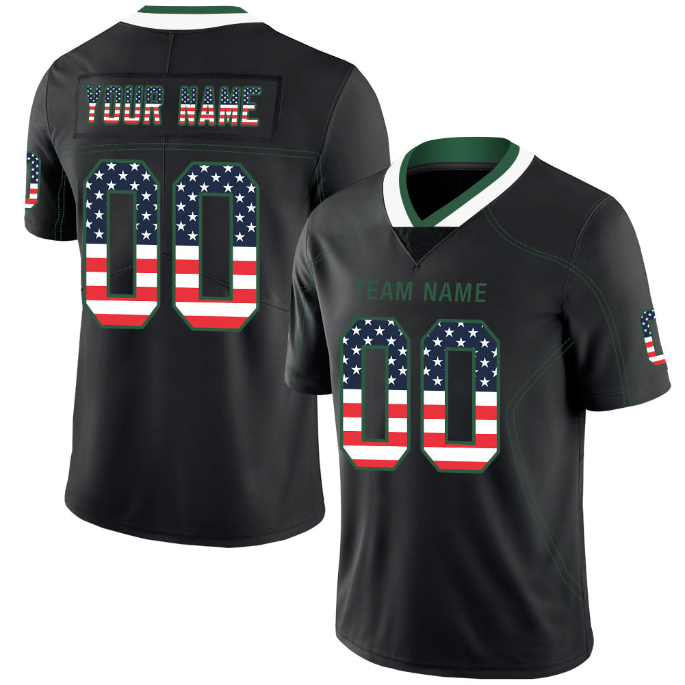Custom Black NYJ Football Shirt Top