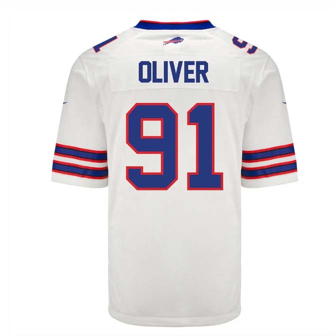 Custom #91 White BUF Football Shirt Top
