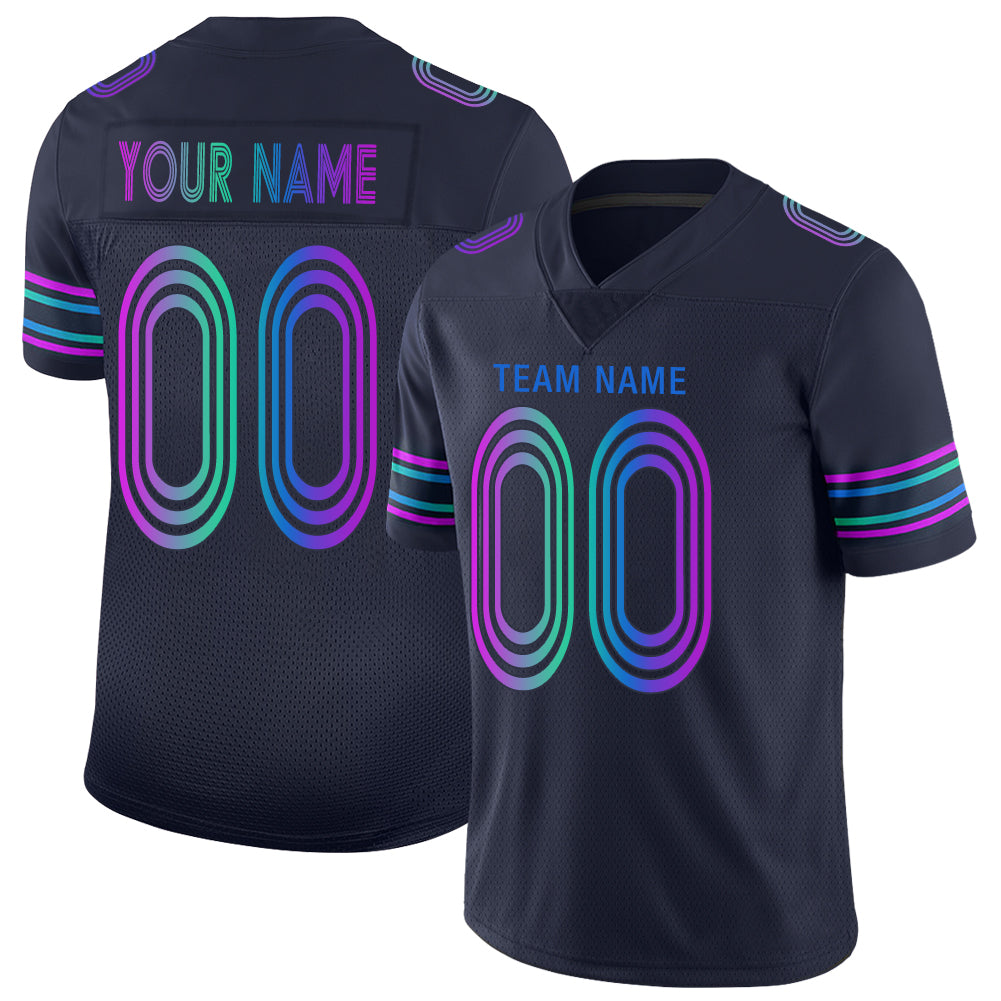 Custom Navy DAL Football Shirt Top