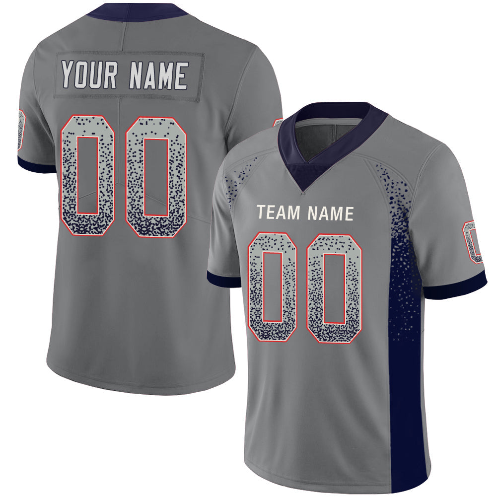 Custom Grey NE Football Shirt Top