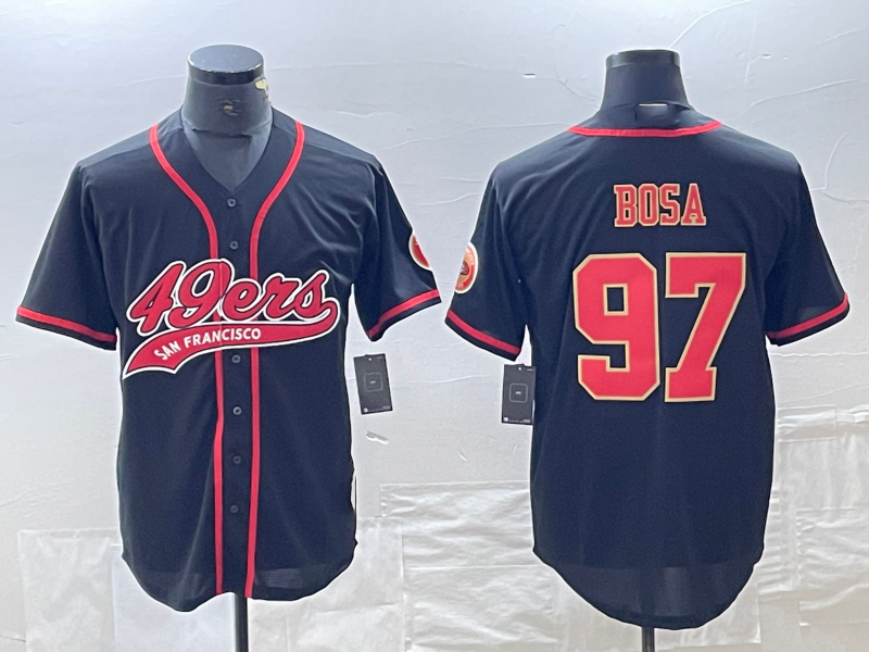 Custom #97 Black Baseball Shirt Top