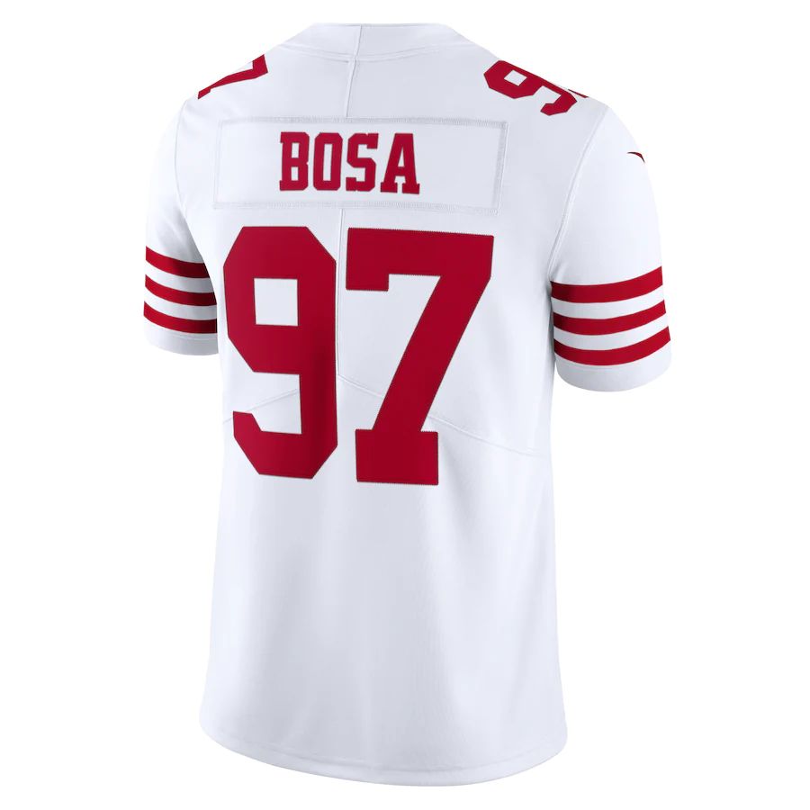 Custom #97 White 2022 SF Football Shirt Top