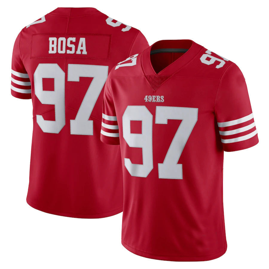 Custom #97 Red 2022 SF Football Shirt Top
