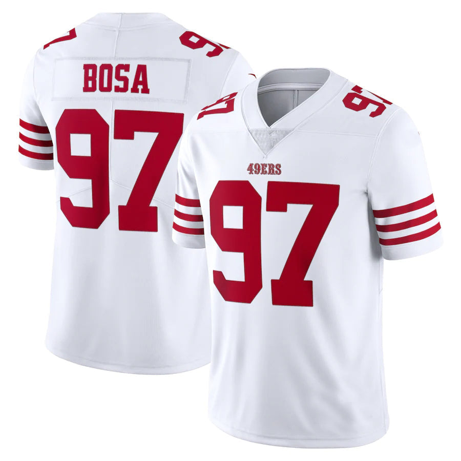 Custom #97 White 2022 SF Football Shirt Top