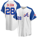 Custom #28 White ATL Baseball Shirt Top