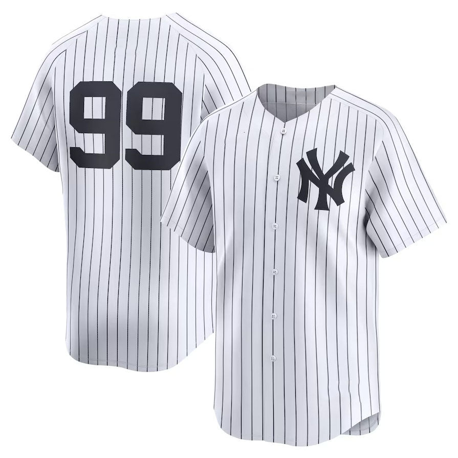 Custom #99 White NYY Baseball Shirt Top