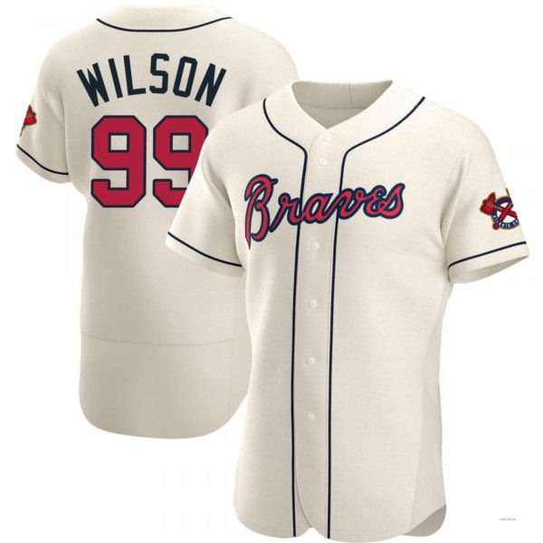 Custom #99 Cream ATL Baseball Shirt Top