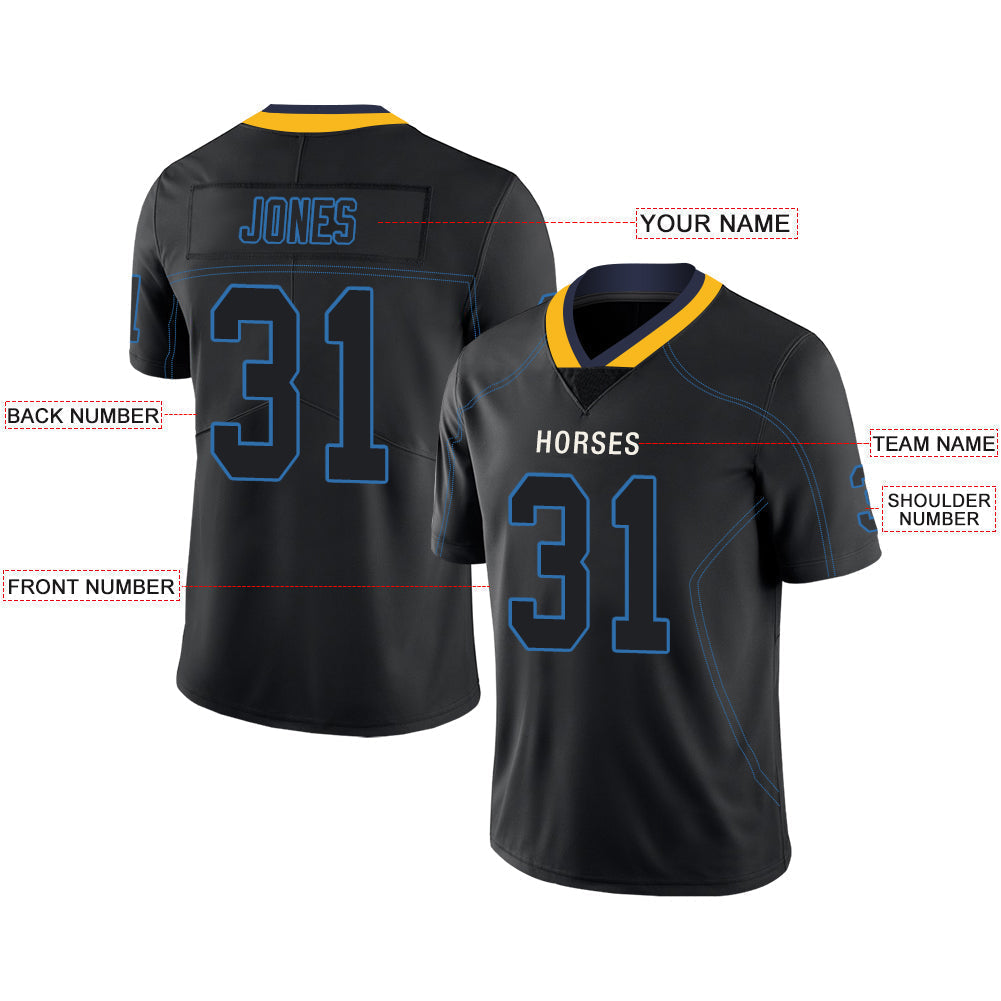 Custom Black LAC Football Shirt Top