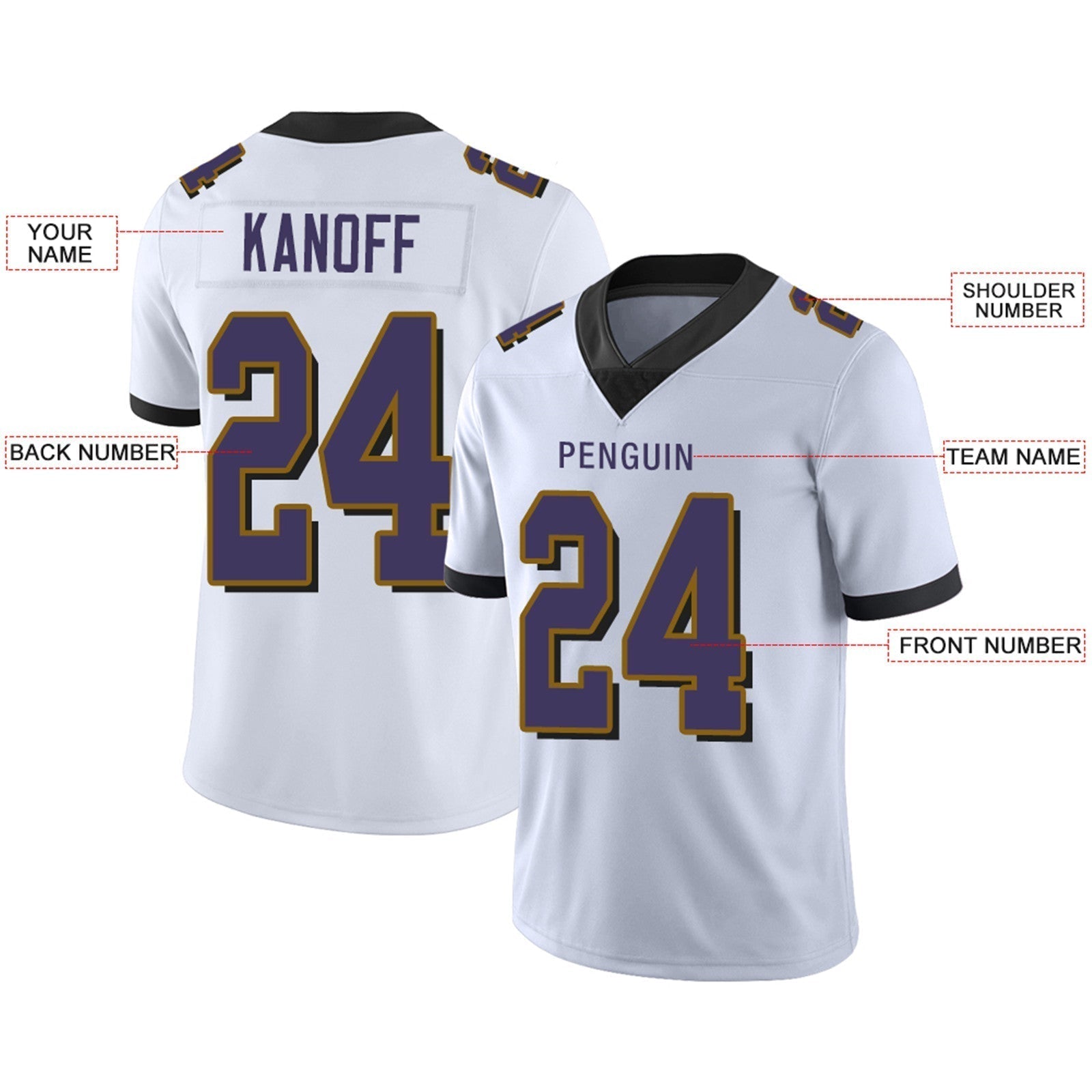 Custom Purple BAL Football Shirt Top