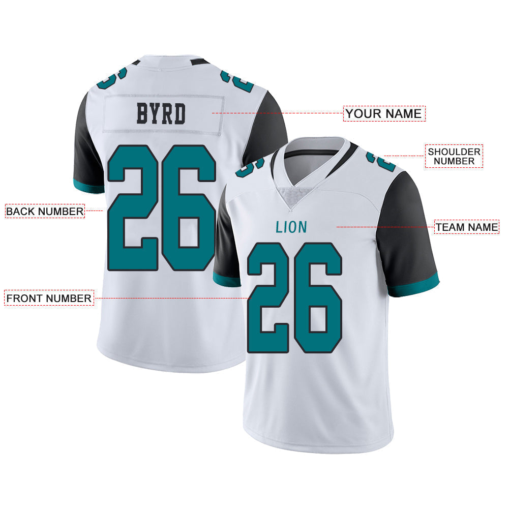 Custom White JAX Football Shirt Top
