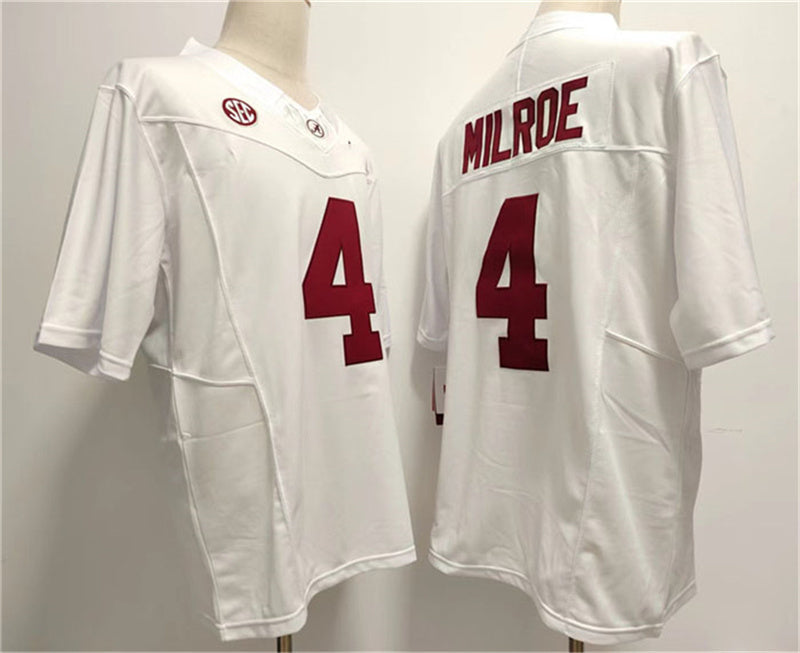 Custom #4 White 2023 College Shirt Top