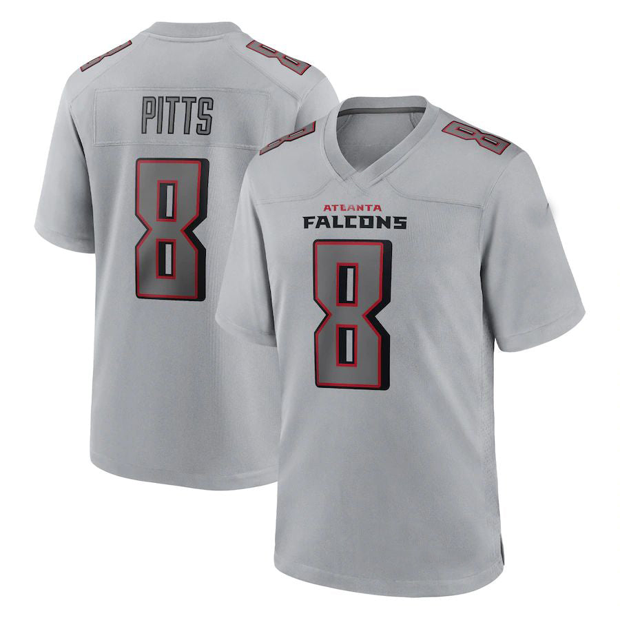 Custom #8 Gray ATL Football Shirt Top