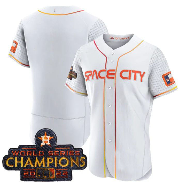 Custom White 2023 HOU Baseball Shirt Top