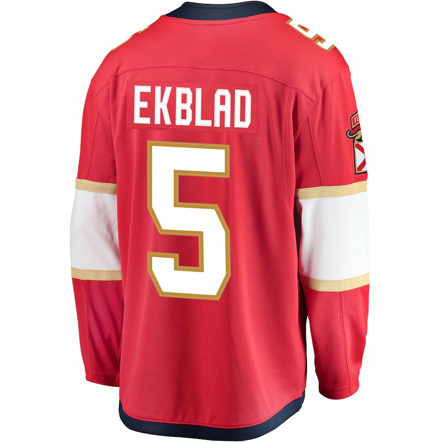 Custom #5 Red FLA Hockey Shirt Top