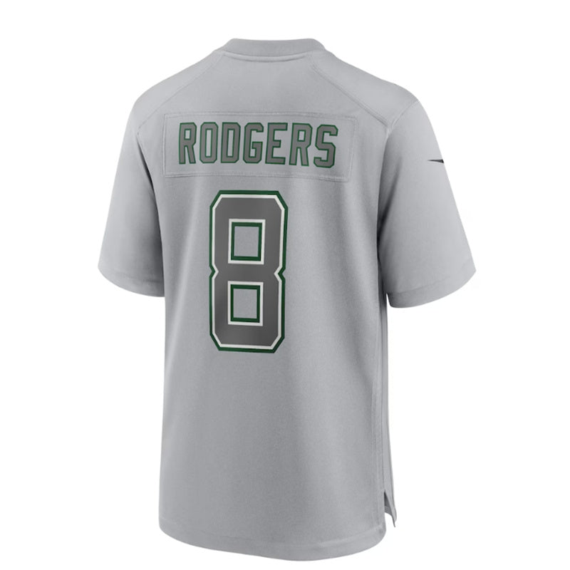 Custom #8 Gray NYJ Football Shirt Top