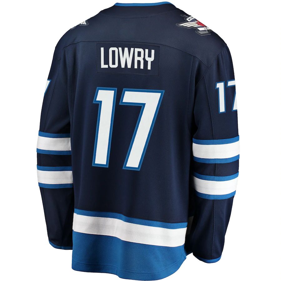 Custom #17 Navy Hockey Shirt Top