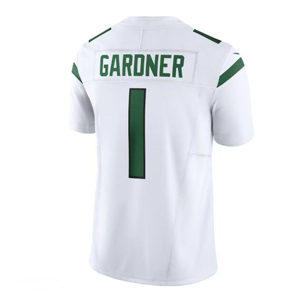 Custom #1 White NYJ Football Shirt Top