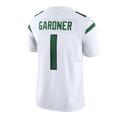 Custom #1 White NYJ Football Shirt Top