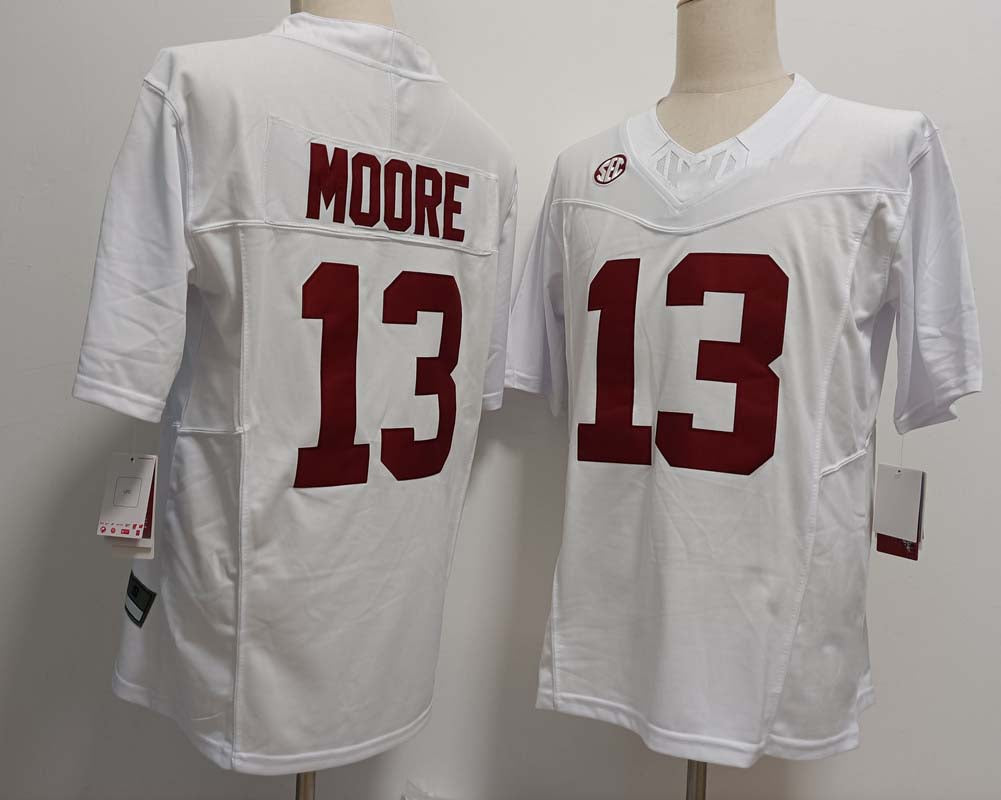 Custom #13 White College Shirt Top