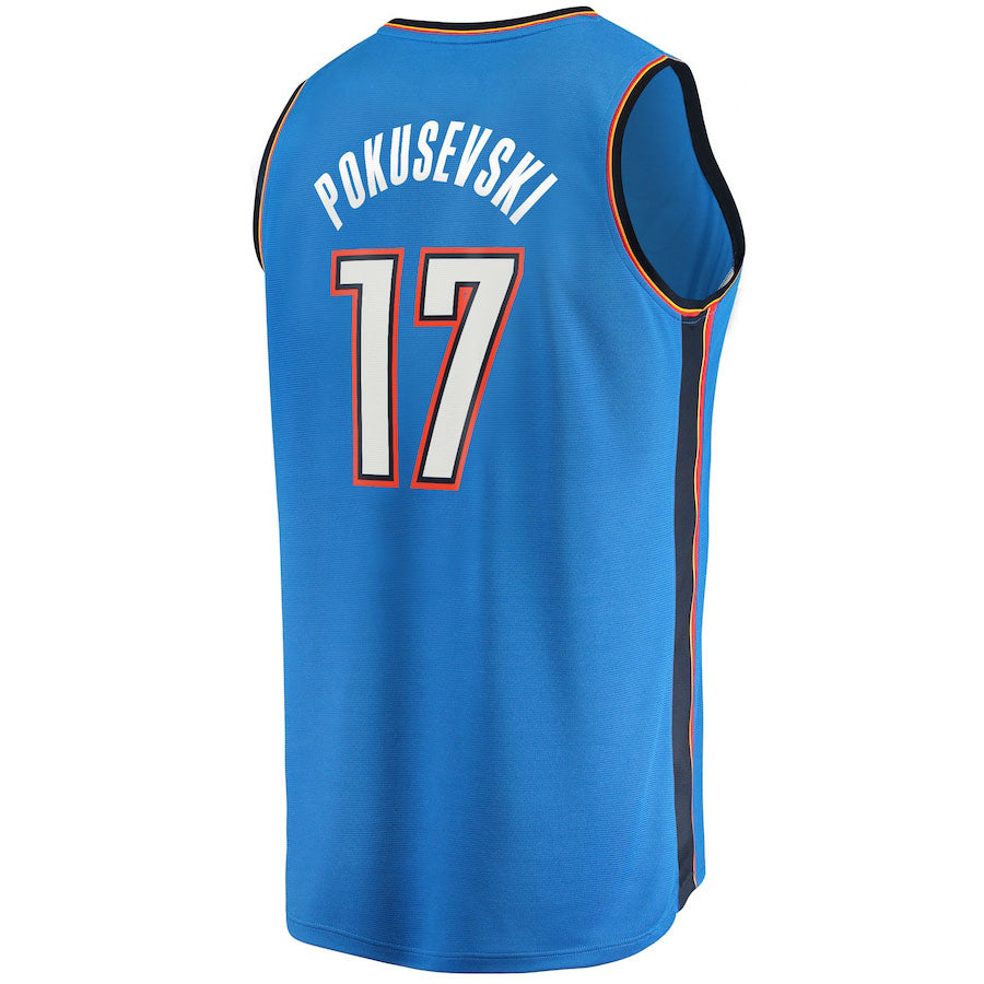 Custom #17 Blue 2021 OKC Basketball Shirt Top