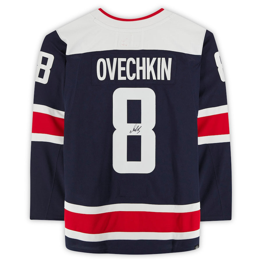 Custom #8 Navy WSH Hockey Shirt Top