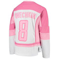 Custom #8 White WSH Hockey Shirt Top