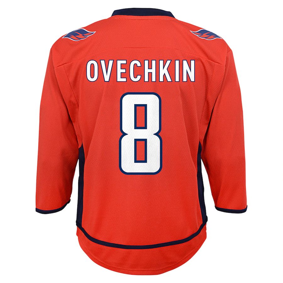 Custom #8 Red WSH Hockey Shirt Top