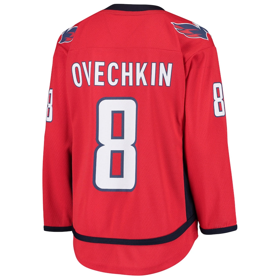 Custom #8 Red WSH Hockey Shirt Top